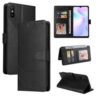 For Xiaomi Redmi 9A GQUTROBE Skin Feel Magnetic Leather Phone Case(Black)