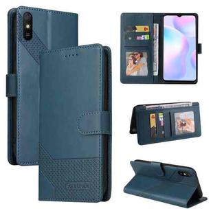 For Xiaomi Redmi 9A GQUTROBE Skin Feel Magnetic Leather Phone Case(Blue)