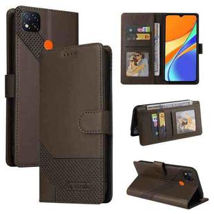 For Xiaomi Redmi 9C GQUTROBE Skin Feel Magnetic Leather Phone Case(Brown)