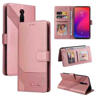 For Xiaomi Redmi K20 GQUTROBE Skin Feel Magnetic Leather Phone Case(Rose Gold)