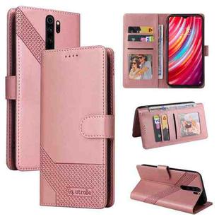 For Xiaomi Redmi Note 8 Pro GQUTROBE Skin Feel Magnetic Leather Phone Case(Rose Gold)