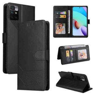 For Xiaomi Redmi 10 GQUTROBE Skin Feel Magnetic Leather Phone Case(Black)