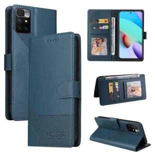 For Xiaomi Redmi 10 GQUTROBE Skin Feel Magnetic Leather Phone Case(Blue)