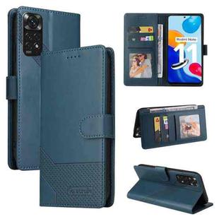 For Xiaomi Redmi Note 11 Pro GQUTROBE Skin Feel Magnetic Leather Phone Case(Blue)