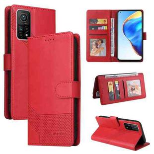 For Xiaomi Mi 10T Pro GQUTROBE Skin Feel Magnetic Leather Phone Case(Red)