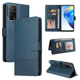 For Xiaomi Mi 10T Pro GQUTROBE Skin Feel Magnetic Leather Phone Case(Blue)