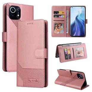 For Xiaomi Mi 11 GQUTROBE Skin Feel Magnetic Leather Phone Case(Rose Gold)