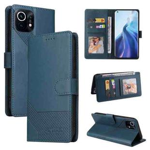 For Xiaomi Mi 11 GQUTROBE Skin Feel Magnetic Leather Phone Case(Blue)