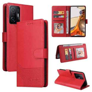 For Xiaomi 11T / 11T Pro GQUTROBE Skin Feel Magnetic Leather Phone Case(Red)