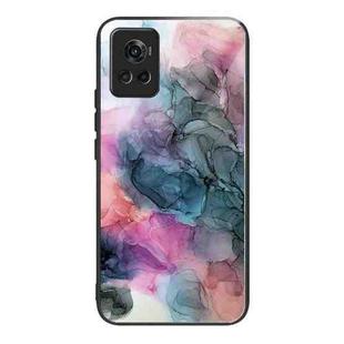 For OnePlus Ace Abstract Marble Pattern Glass Protective Case(Abstract Multicolor)