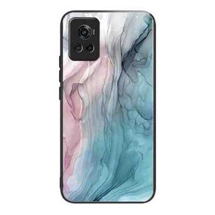 For OnePlus Ace Abstract Marble Pattern Glass Protective Case(Abstract Gray)