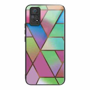 For Xiaomi Redmi Note 11 Pro 4G Abstract Marble Pattern Glass Protective Case(Rhombus Gradient)