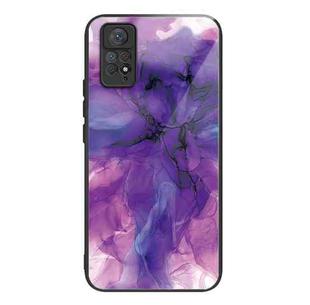 For Xiaomi Redmi Note 11 Pro 4G Abstract Marble Pattern Glass Protective Case(Abstract Purple)