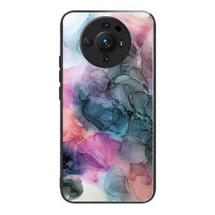 For Xiaomi 12S Ultra Abstract Marble Pattern Glass Protective Case(Abstract Multicolor)