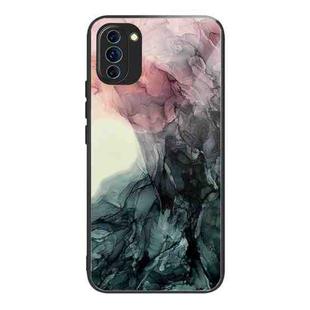 For Huawei Nova 10 Pro Abstract Marble Pattern Glass Protective Case(Abstract Black)