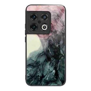 For OnePlus 10 Pro Abstract Marble Pattern Glass Protective Case(Abstract Black)