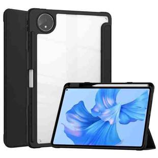 For Huawei MatePad Pro 11 2022 Tri-fold Clear TPU Leather Smart Tablet Case(Black)