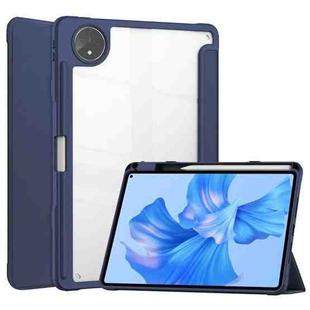 For Huawei MatePad Pro 11 2022 Tri-fold Clear TPU Leather Smart Tablet Case(Blue)