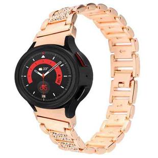 For Samsung Galaxy Watch5 40mm / 44mm Full Diamond Metal Watch Band(Rose Gold)