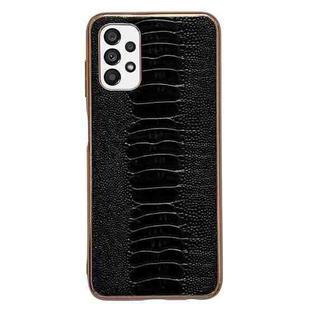 For Samsung Galaxy A13 4G Genuine Leather Weilai Series Nano Electroplating Phone Case(Black)