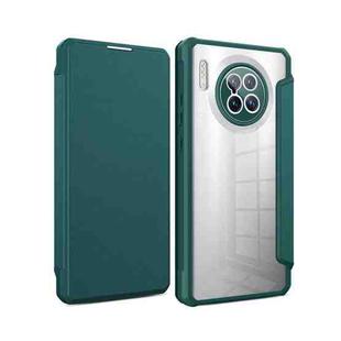 For Huawei Mate 30 Pro Magnetic Flip Leather Phone Case(Dark Green)