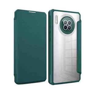 For Huawei Mate 30 Magnetic Flip Leather Phone Case(Dark Green)