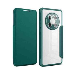 For Huawei Mate 40 Magnetic Flip Leather Phone Case(Dark Green)