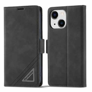 For iPhone 14 Plus Forwenw Dual-side Buckle Leather Phone Case (Black)