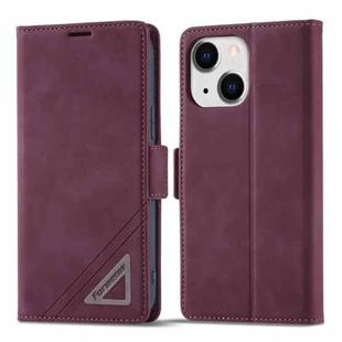 For iPhone 13 mini Forwenw Dual-side Buckle Leather Phone Case (Wine Red)