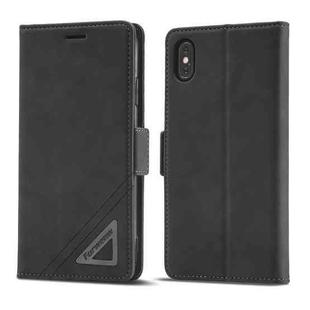 For iPhone X / XS Forwenw Dual-side Buckle Leather Phone Case(Black)