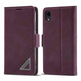 For iPhone XR Forwenw Dual-side Buckle Leather Phone Case(Wine Red)