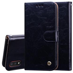 For Galaxy A01 Business Style Oil Wax Texture Horizontal Flip Leather Case, with Holder & Card Slots & Wallet(Black)