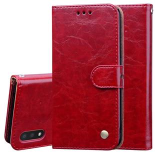 For Galaxy A01 Business Style Oil Wax Texture Horizontal Flip Leather Case, with Holder & Card Slots & Wallet(Red)