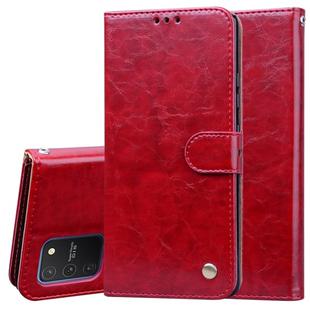 For Galaxy A91 / S10 Lite Business Style Oil Wax Texture Horizontal Flip Leather Case, with Holder & Card Slots & Wallet(Red)