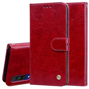 For Xiaomi Mi A3 Business Style Oil Wax Texture Horizontal Flip Leather Case, with Holder & Card Slots & Wallet(Red)