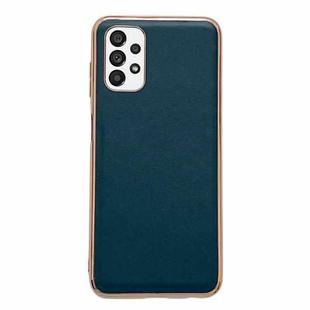 For Samsung Galaxy A13 4G Genuine Leather Xiaoya Series Nano Electroplating Phone Case(Green)