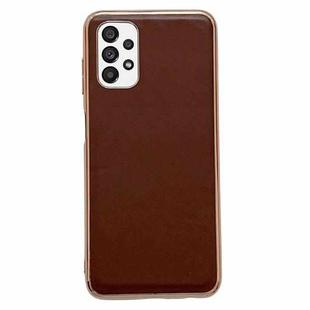 For Samsung Galaxy A23 4G Genuine Leather Xiaoya Series Nano Electroplating Phone Case(Coffee)