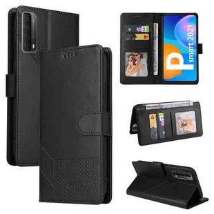 For Huawei P Smart 2021 GQUTROBE Skin Feel Magnetic Leather Phone Case(Black)