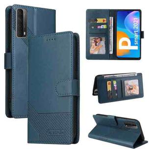 For Huawei P Smart 2021 GQUTROBE Skin Feel Magnetic Leather Phone Case(Blue)