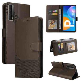 For Huawei P Smart 2021 GQUTROBE Skin Feel Magnetic Leather Phone Case(Brown)