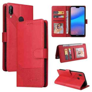 For Huawei P20 Lite GQUTROBE Skin Feel Magnetic Leather Phone Case(Red)