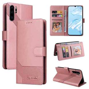 For Huawei P30 Pro GQUTROBE Skin Feel Magnetic Leather Phone Case(Rose Gold)