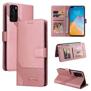 For Huawei P40 Pro GQUTROBE Skin Feel Magnetic Leather Phone Case(Rose Gold)