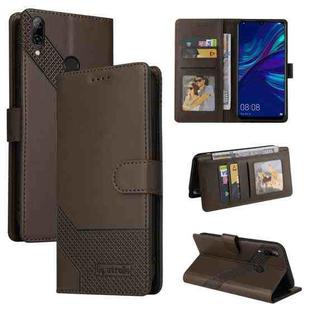 For Huawei P Smart 2019 GQUTROBE Skin Feel Magnetic Leather Phone Case(Brown)