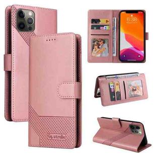 For iPhone 12 Pro Max GQUTROBE Skin Feel Magnetic Leather Phone Case(Rose Gold)