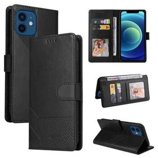 For iPhone 12 / 12 Pro GQUTROBE Skin Feel Magnetic Leather Phone Case(Black)