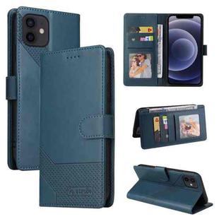 GQUTROBE Skin Feel Magnetic Leather Phone Case For iPhone 12 mini(Blue)