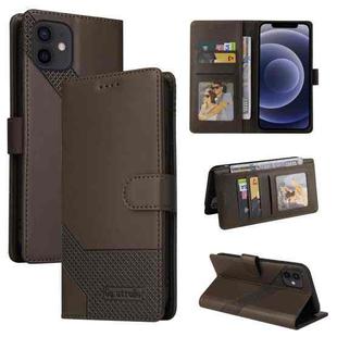 GQUTROBE Skin Feel Magnetic Leather Phone Case For iPhone 12 mini(Brown)