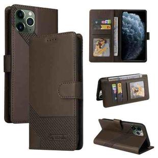 For iPhone 11 Pro Max GQUTROBE Skin Feel Magnetic Leather Phone Case (Brown)