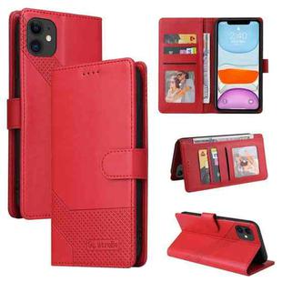 For iPhone 11 GQUTROBE Skin Feel Magnetic Leather Phone Case (Red)